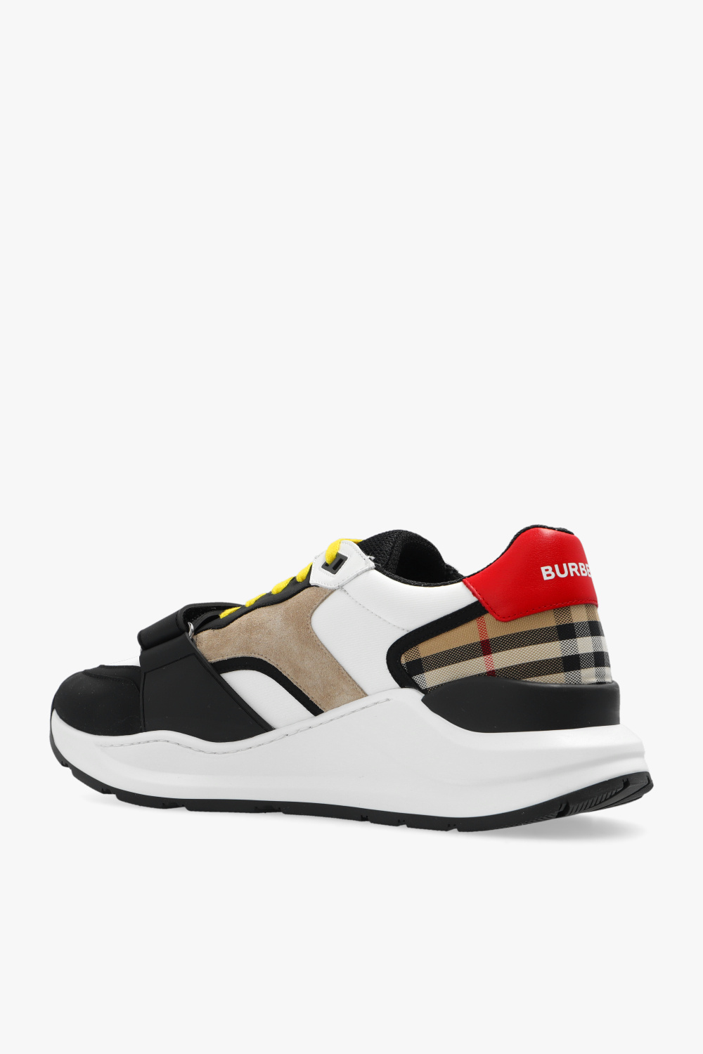 sneakers with logo burberry shoes black archive beige